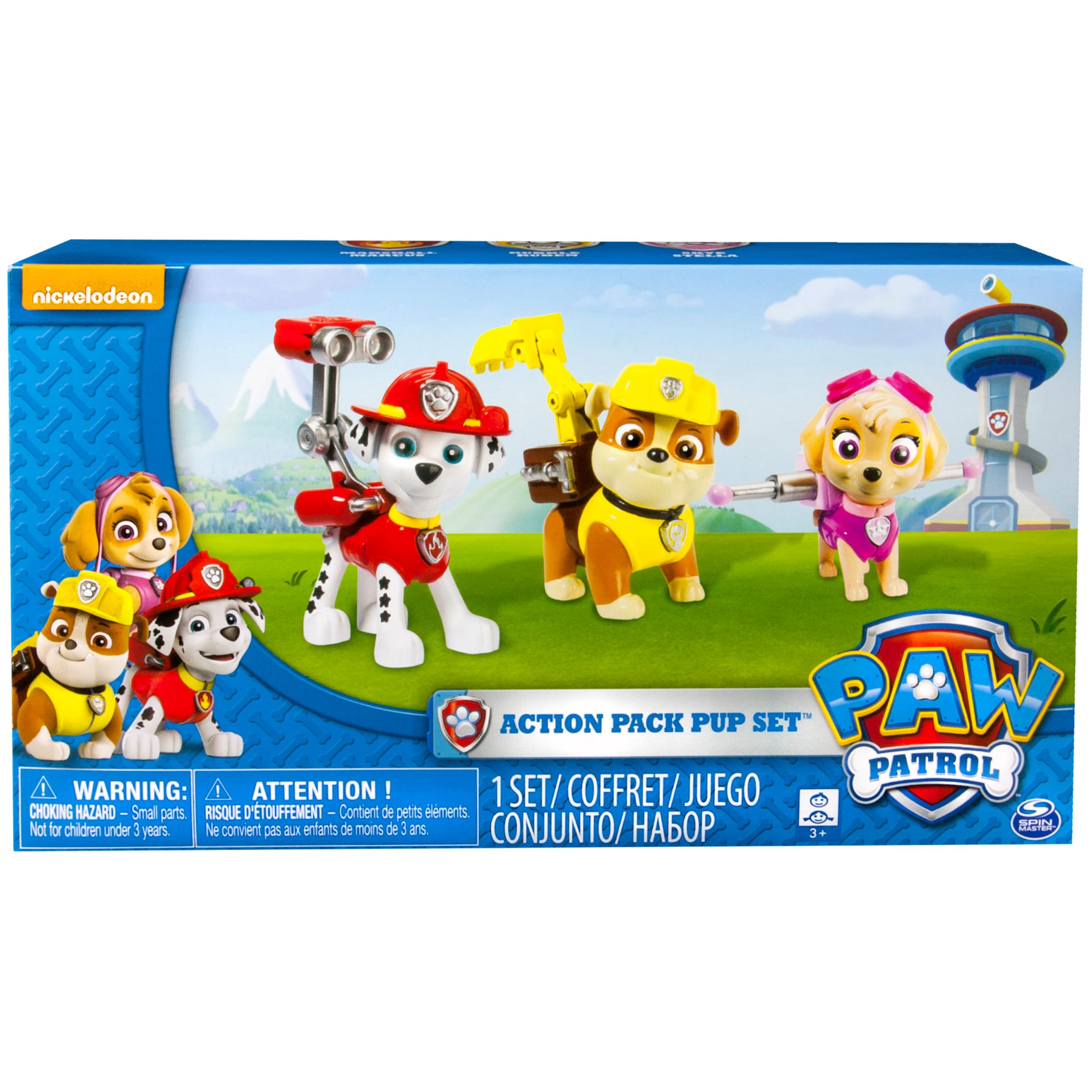 Paw Patrol Action Pack Pups Skye transforms to reveal wing tools for aerial rescues.