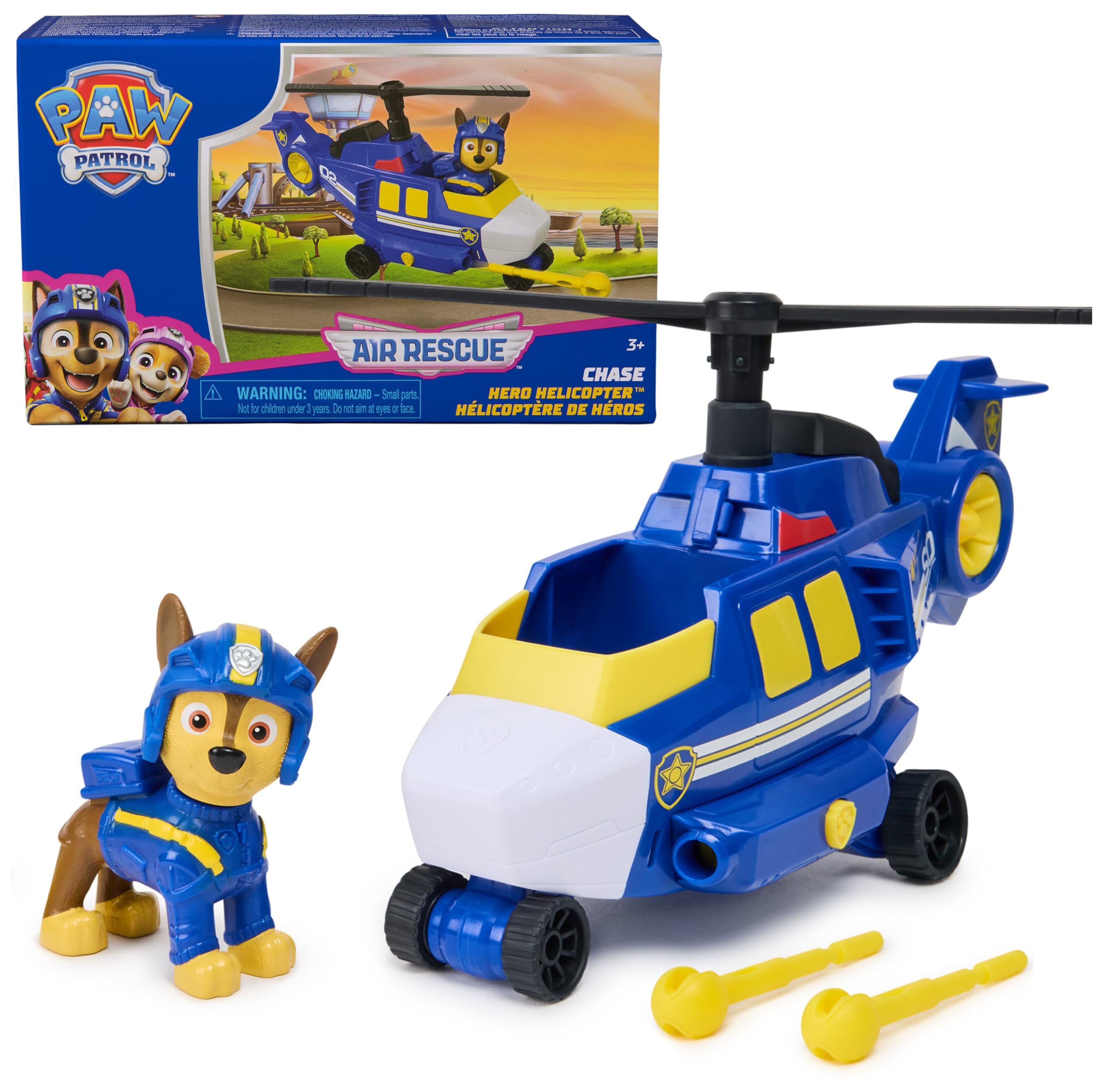 PAW Patrol Air Rescue Chase action figure in blue flight jacket for authentic show-style pretend play.