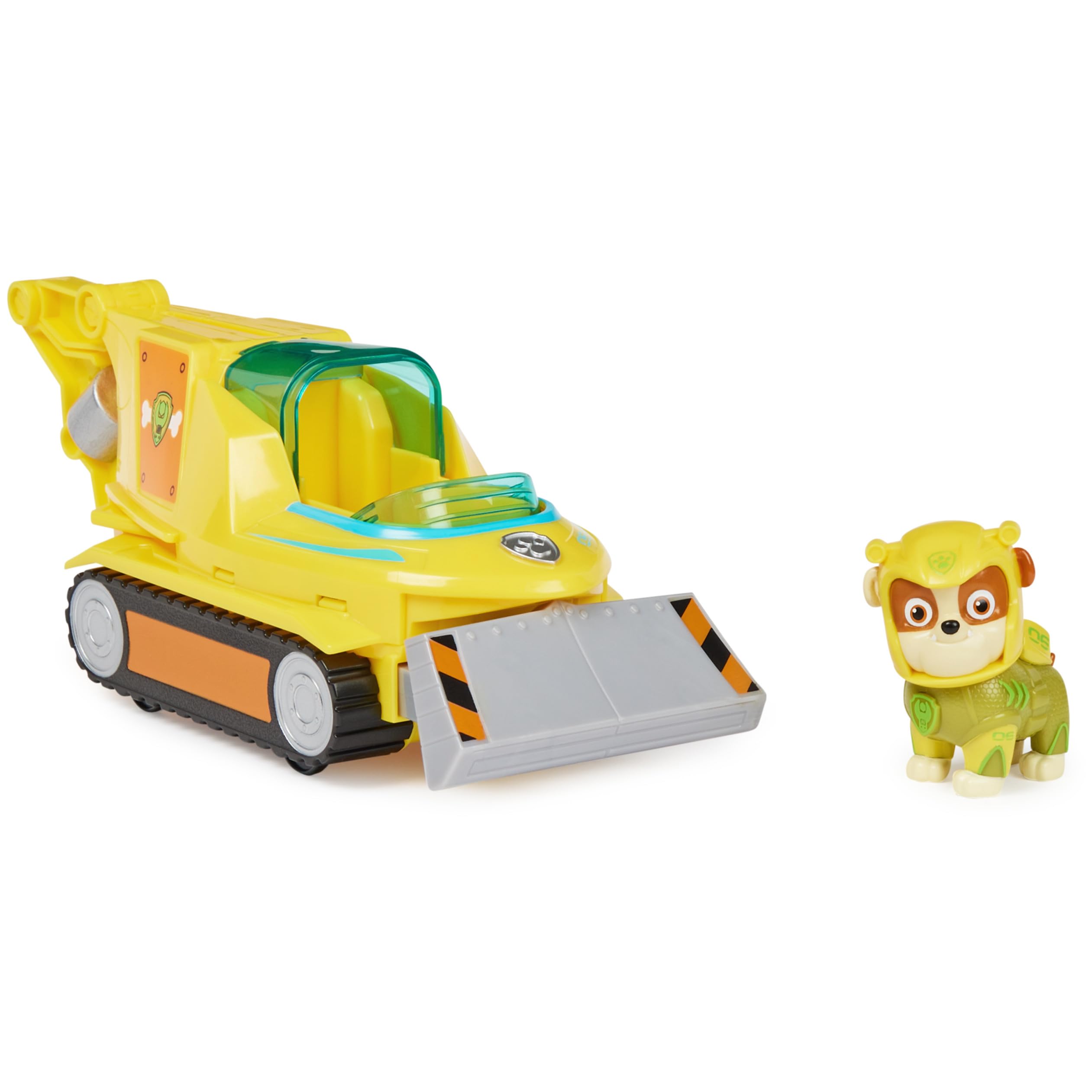 PAW Patrol Aqua Pups Rubble figure in yellow wetsuit ready for imaginative sea rescues