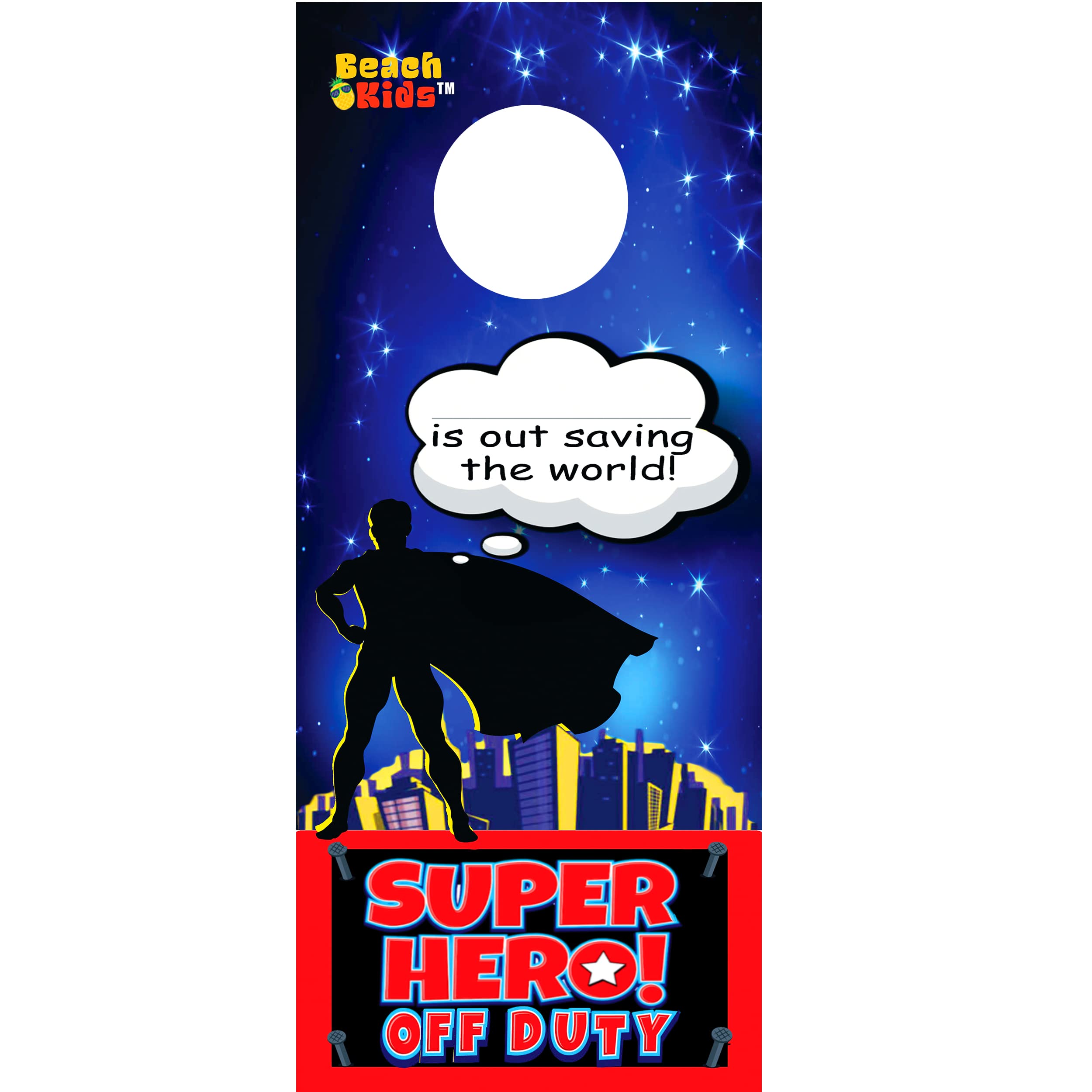 Paw Patrol beach-themed door hanger included for kids' room decor