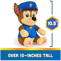 PAW Patrol Bedtime Plush Chase compact 10-inch size ideal for travel and nightstands.