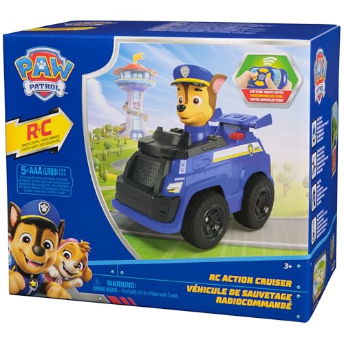 PAW Patrol Chase RC Action Cruiser rear view highlighting compact design for indoor use