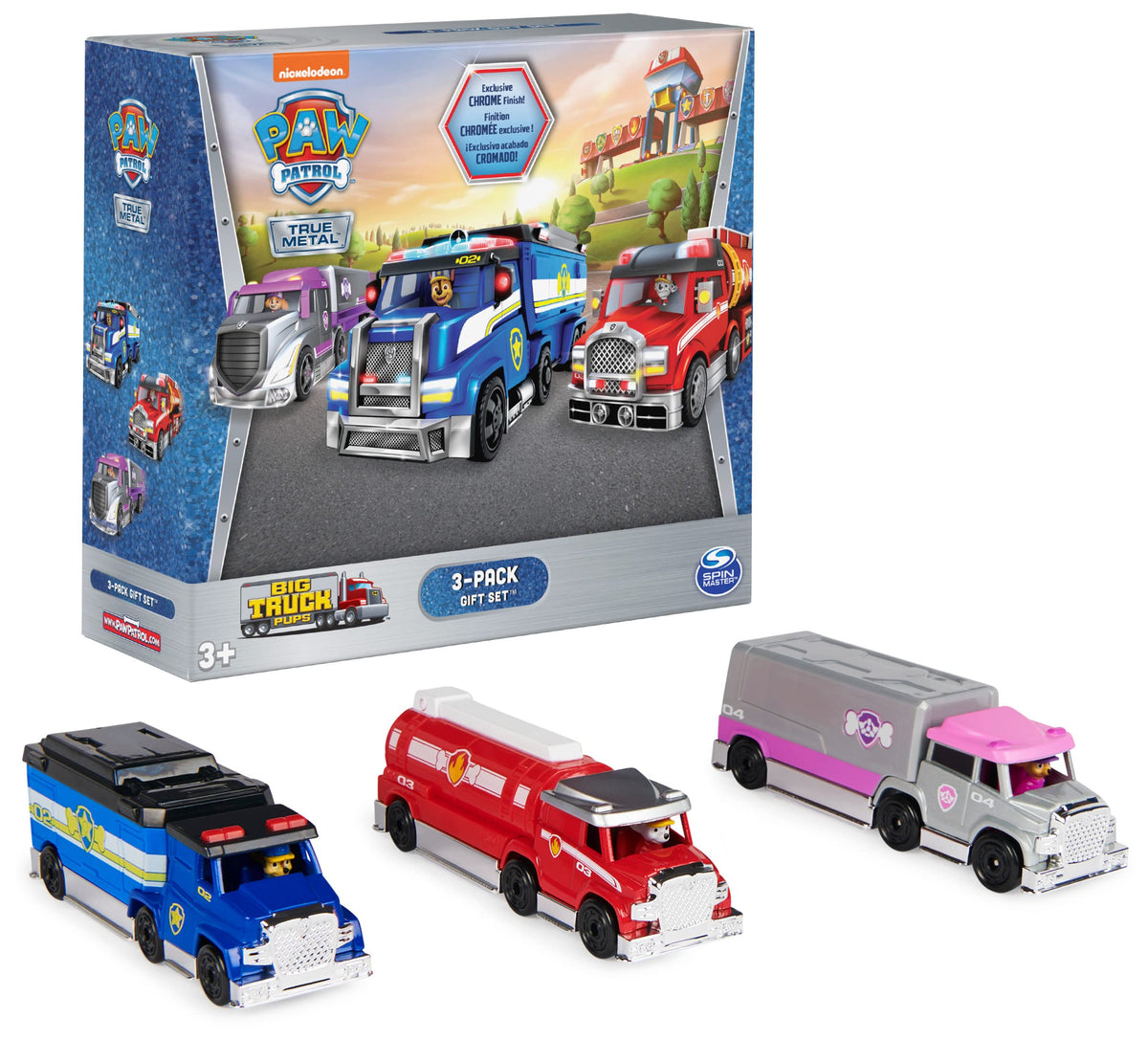 PAW Patrol Chase True Metal vehicle with chrome finish for speedy rescues.