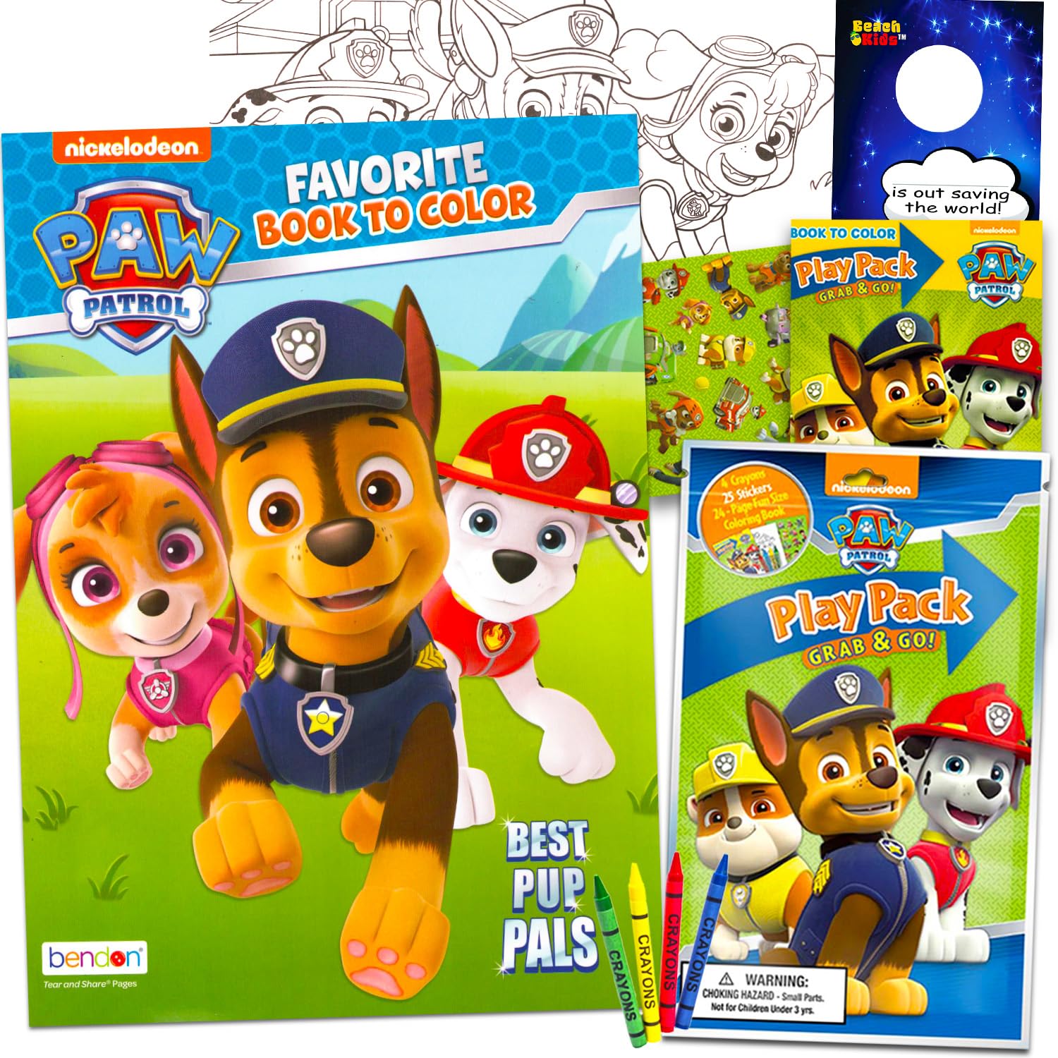 Paw Patrol coloring book set with 32 pages for kids' on-the-go creativity