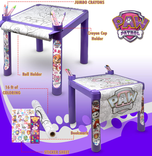 Paw Patrol 16ft coloring paper roll creates long drawing space for big artwork.