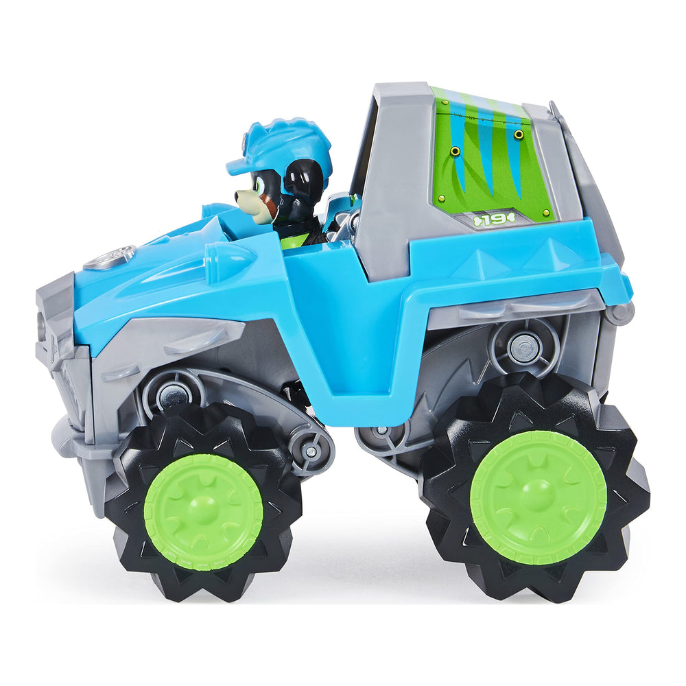 Paw Patrol Dino Rescue action scene with Rex in motion.