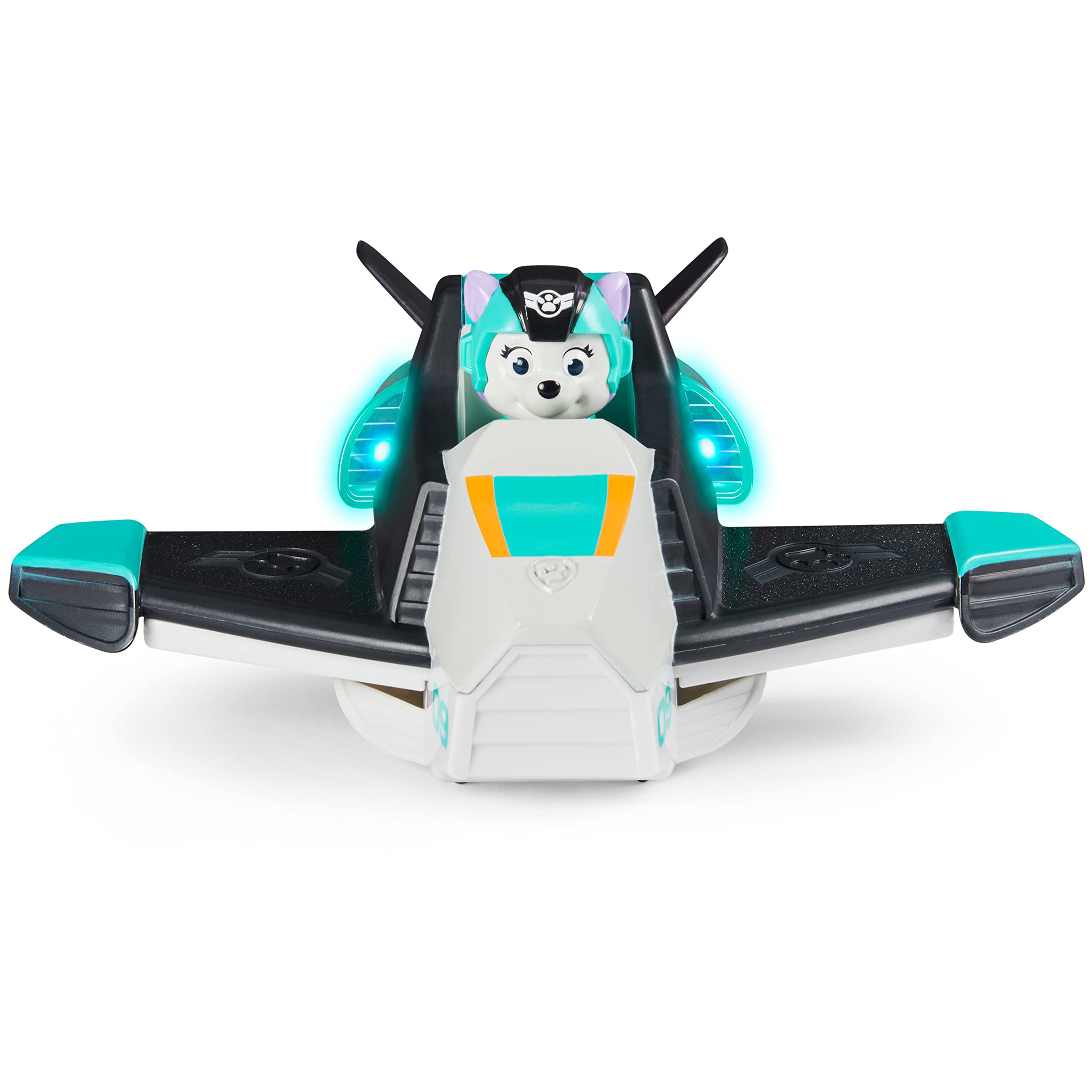 Paw Patrol Everest deluxe vehicle lights activated during rescue mission cues.