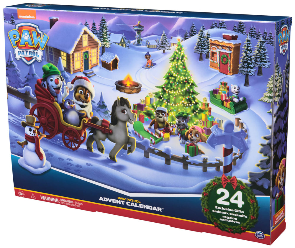 Paw Patrol Everest fire pit accessory creates cozy holiday scenes.