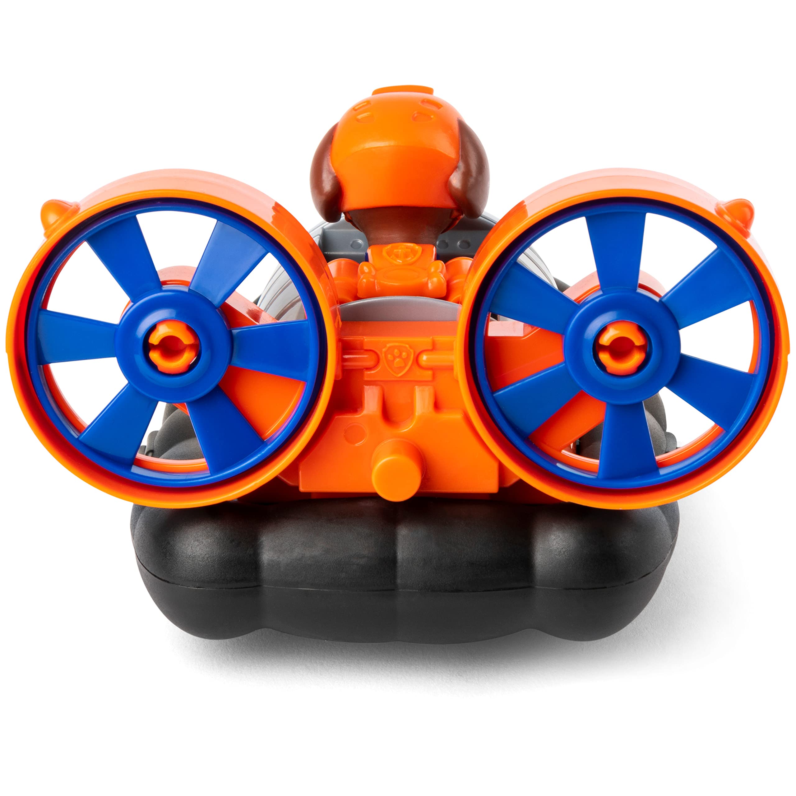 Gift-ready PAW Patrol set featuring Zuma hovercraft and figure.
