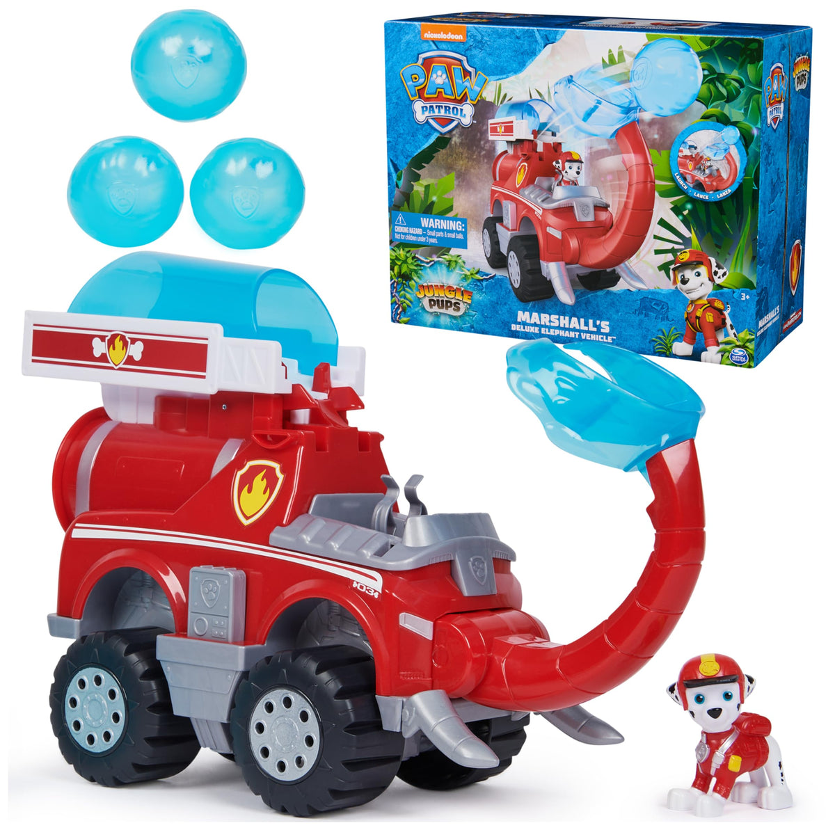 Paw Patrol Jungle Pups elephant fire truck ready for rescue play