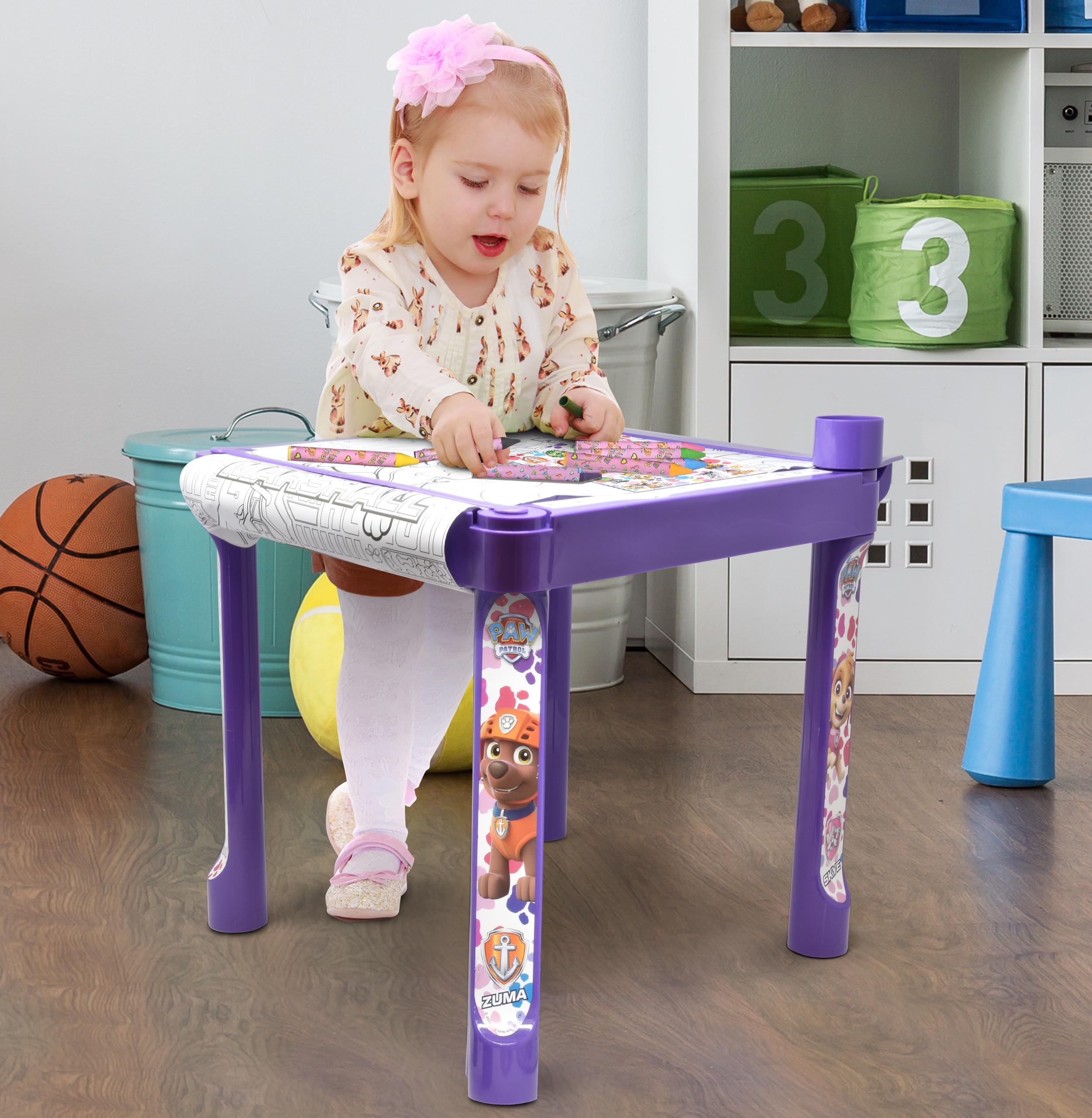 Paw Patrol lightweight table is easy to move between rooms for versatile use.