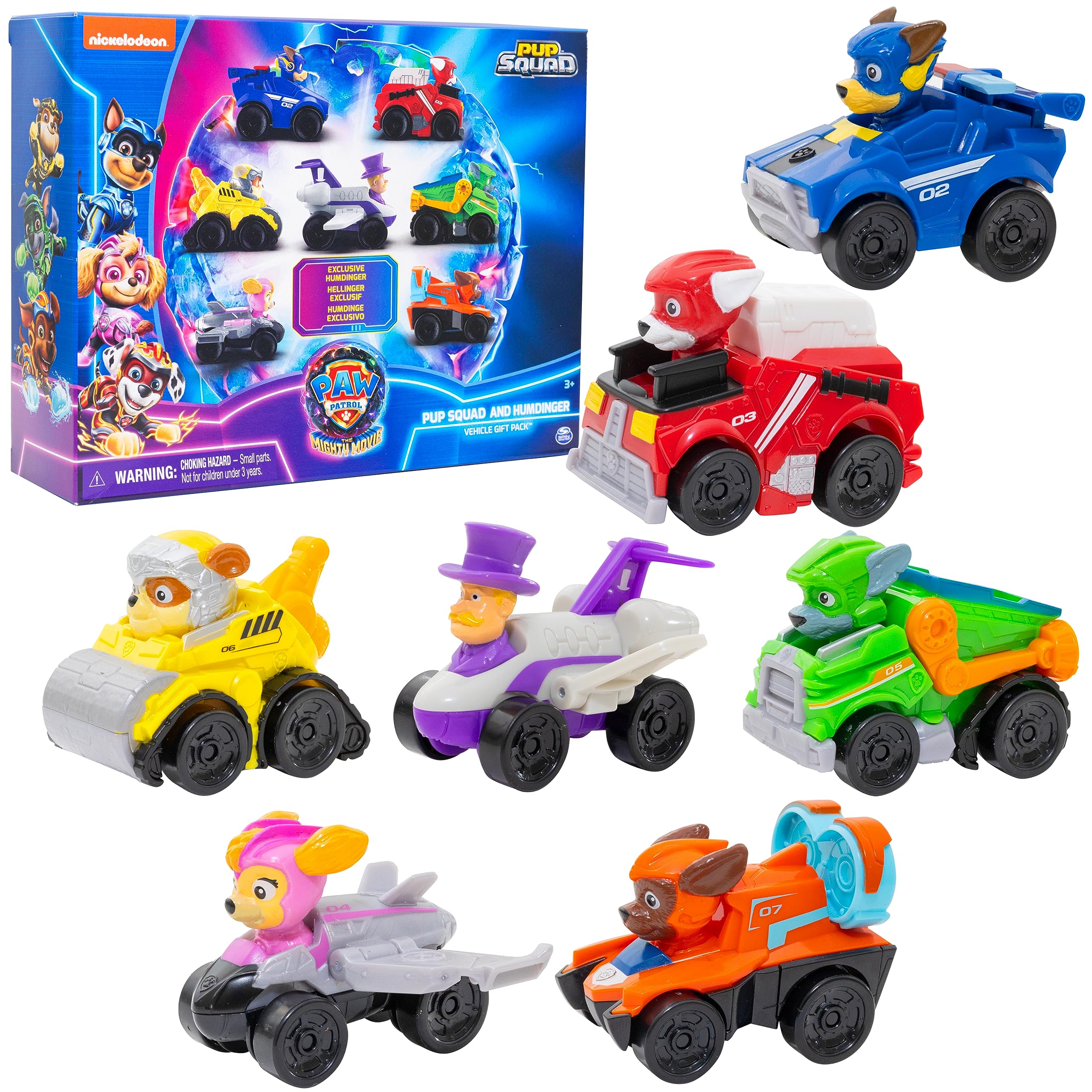 PAW Patrol Mighty Movie Chase racer car, authentic uniform for pretend rescue play