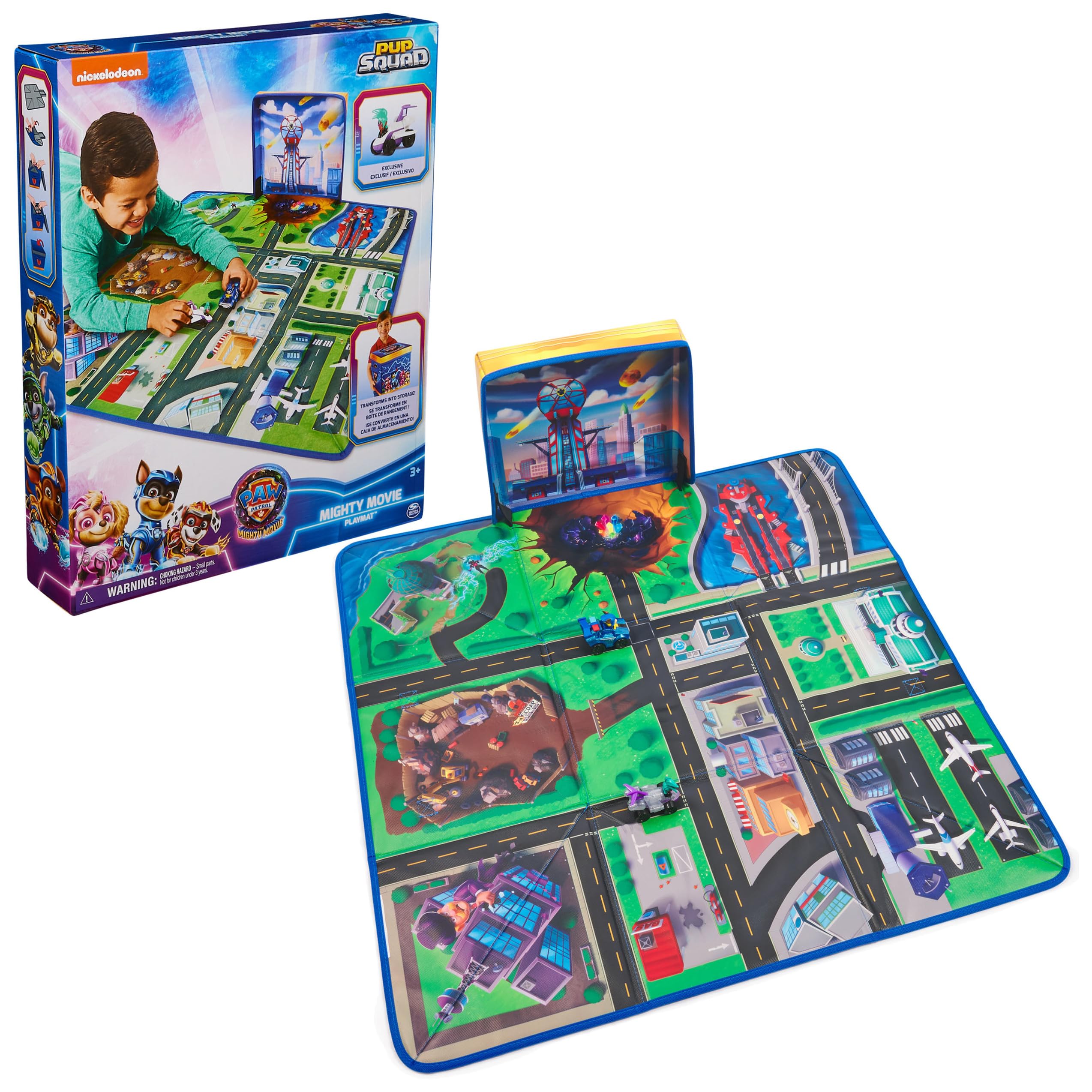 PAW Patrol Mighty Movie Playmat Adventure City map for imaginative play.