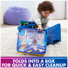 Folded PAW Patrol Mighty Movie Playmat becomes a compact storage box.