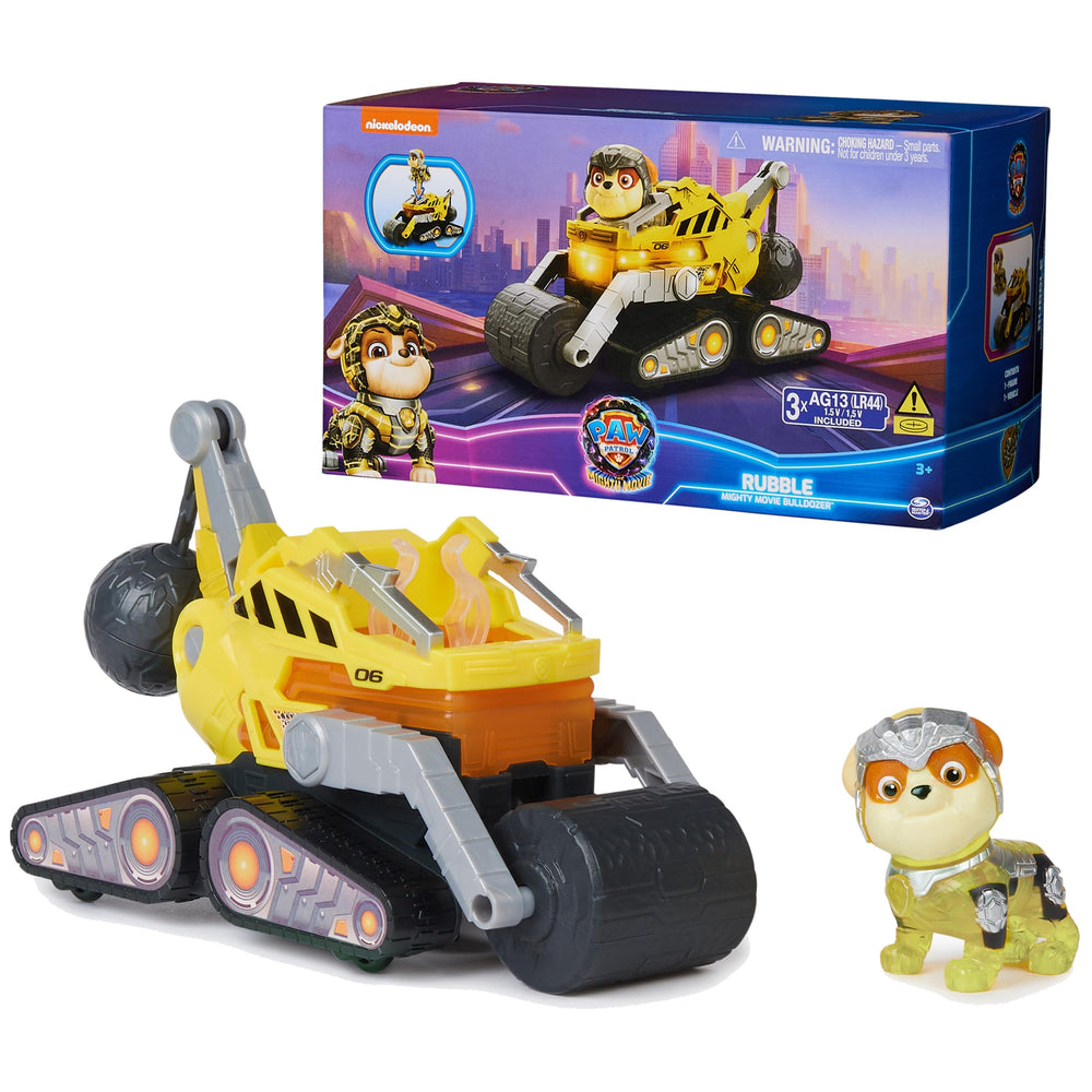 Paw Patrol Rubble Mighty Movie action figure ready for imaginative adventures