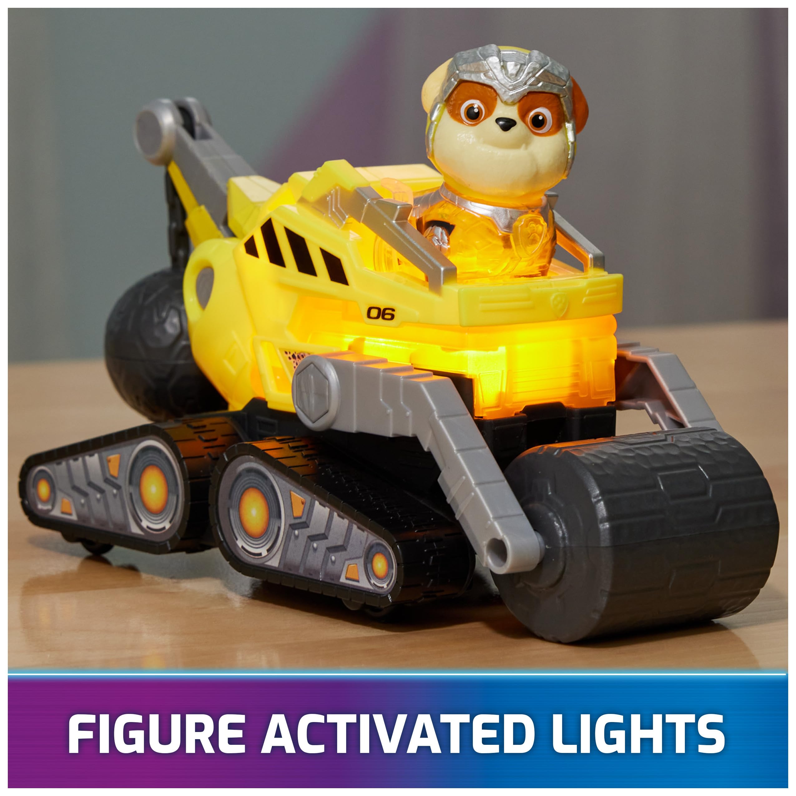 Rubble Mighty Movie truck front view with authentic details for play pretend rescues