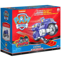 Includes: 1 Chase figure and 1 Moto Pups Deluxe Vehicle.