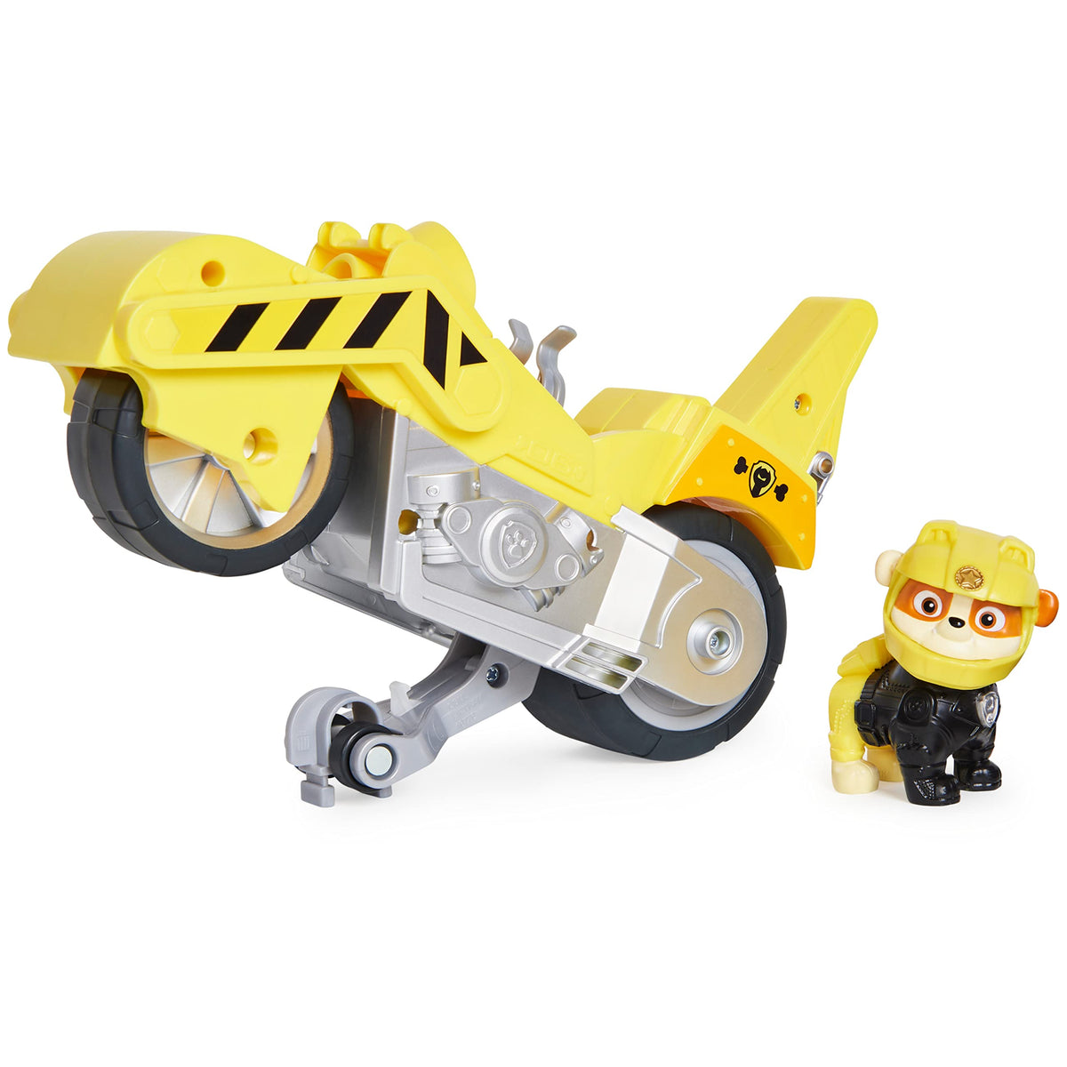 PAW Patrol Rubble Moto Pups deluxe vehicle wheelie action for imaginative play.