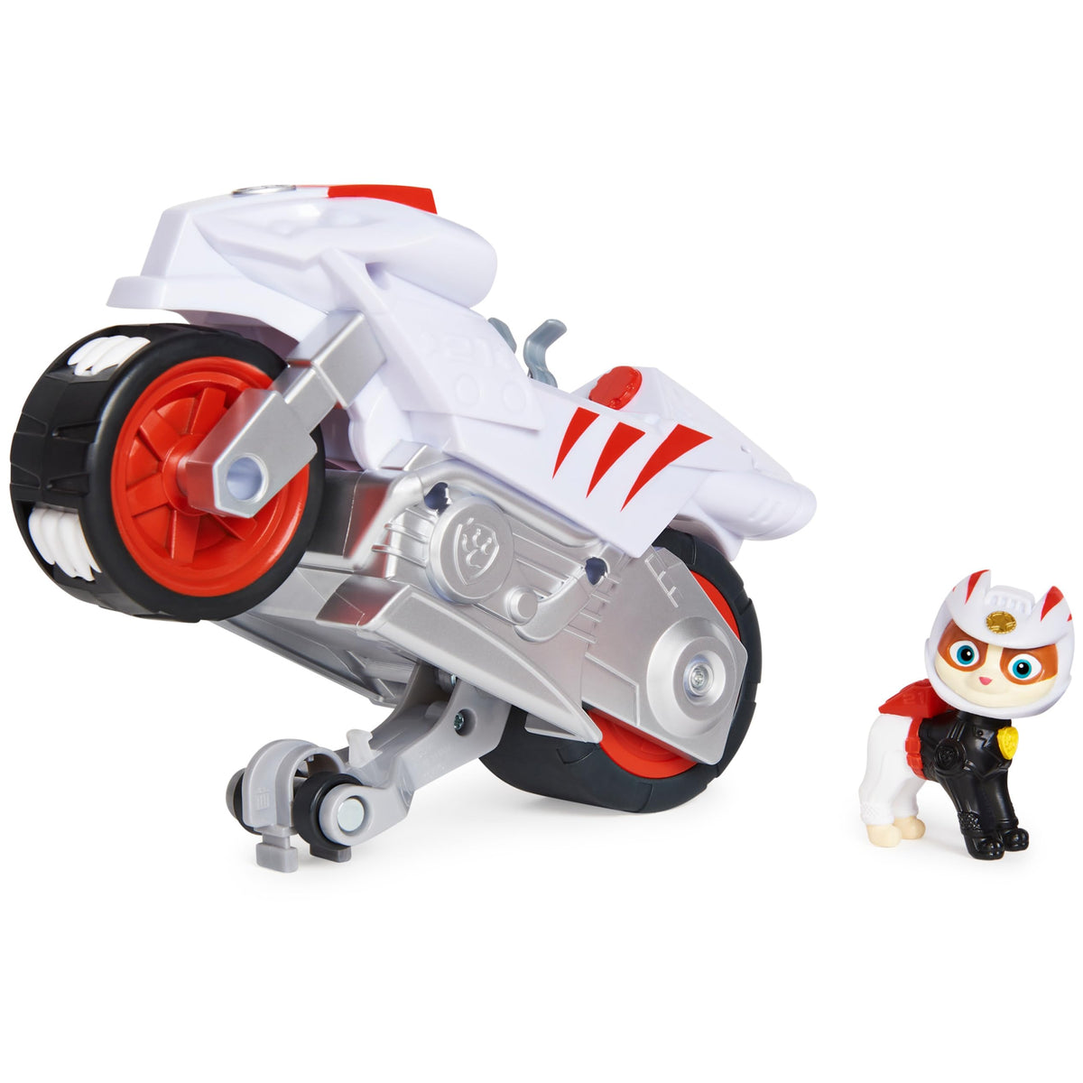 PAW Patrol Moto Pups Wildcat Deluxe Vehicle pulls back to wheelie into fast rescues