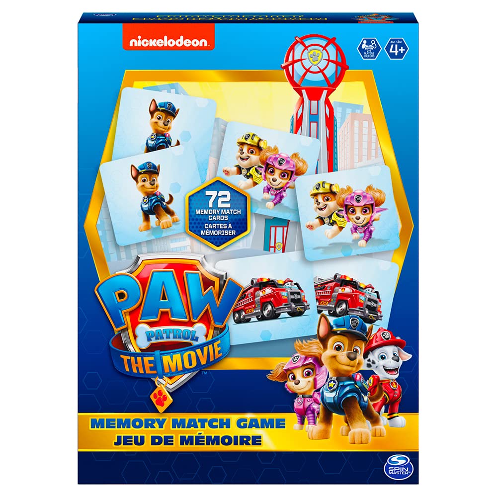 Paw Patrol Memory Match Game cover featuring Chase, ideal for kids 4+ to boost memory