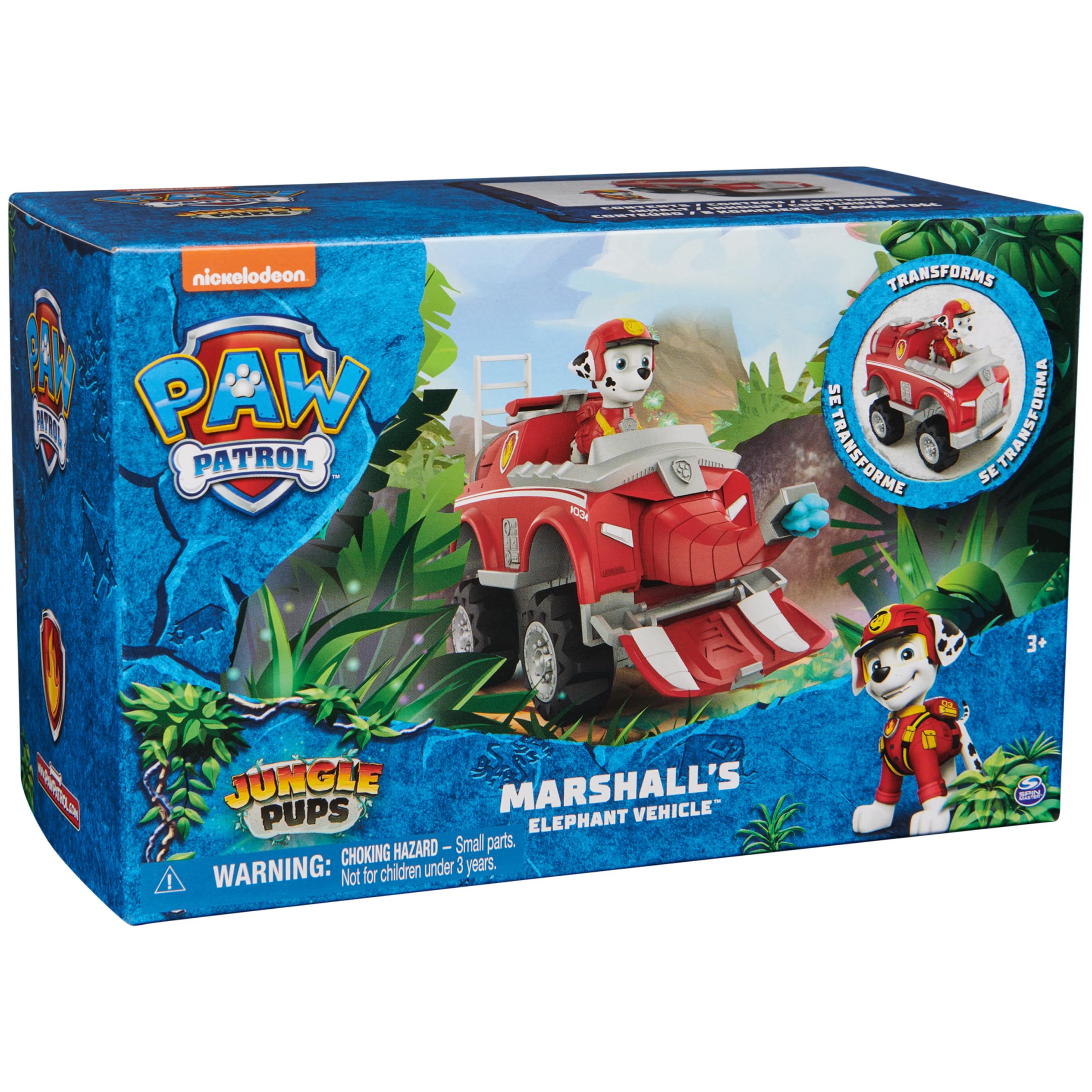 Paw Patrol packaging includes vehicle and figure for quick start to playtime.
