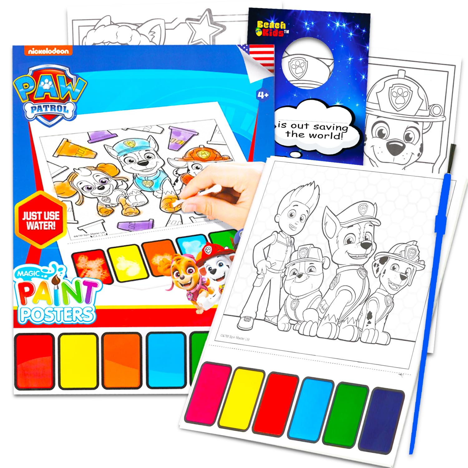 Paw Patrol paint with water set packaging with color palette for mess-free art