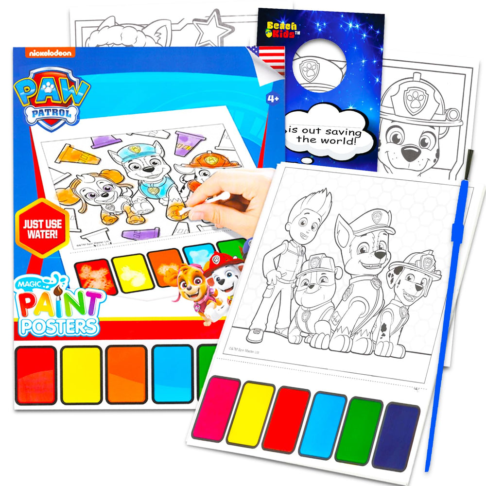 Paw Patrol paint with water set packaging with color palette for mess-free art