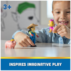 Paw Patrol Piggie figure close-up for animal rescue storytelling.