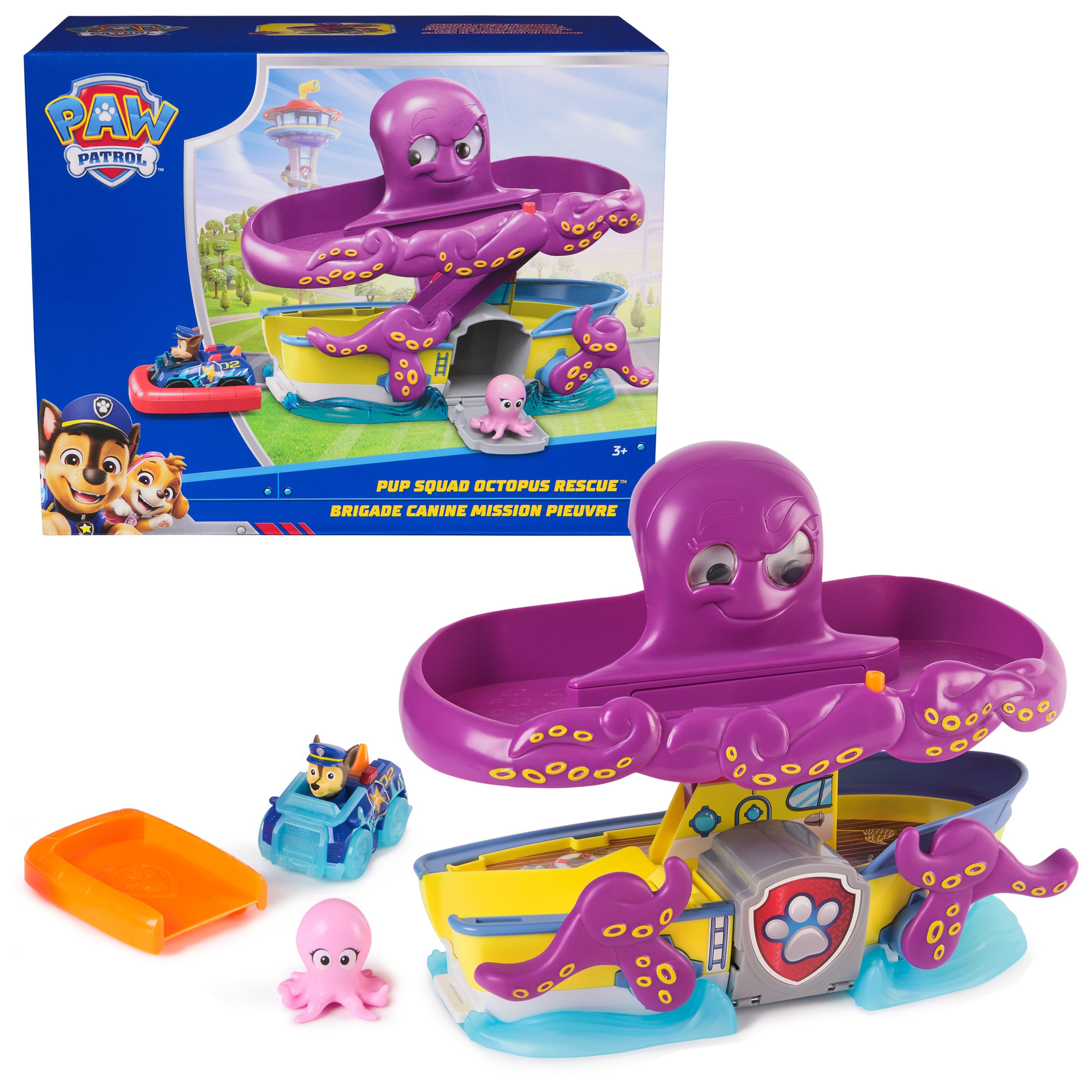 PAW Patrol Pup Squad Octopus Rescue Playset top view for immersive pretend play