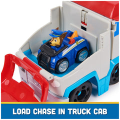 Paw Patrol Pup Squad Patroller cab roof action enables transforming play.