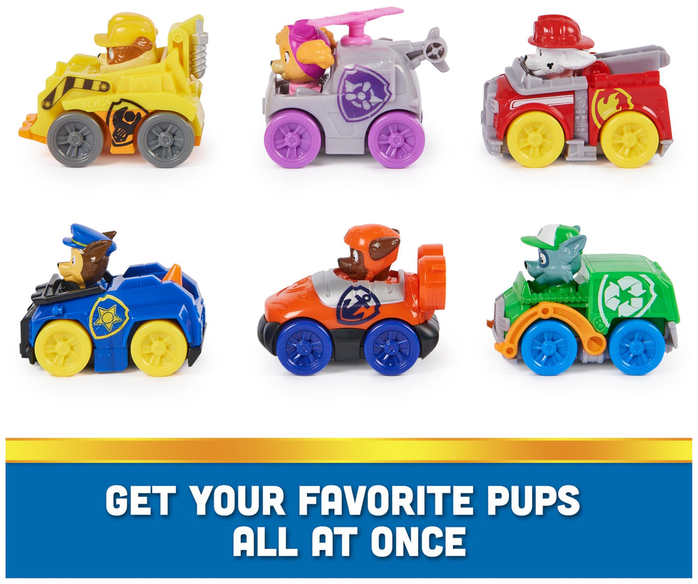 Paw Patrol Pup Squad Racer Rocky toy car for eco-friendly, durable pretend missions.