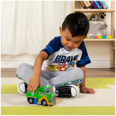 PAW Patrol recycling vehicle opening tailgate for loading play