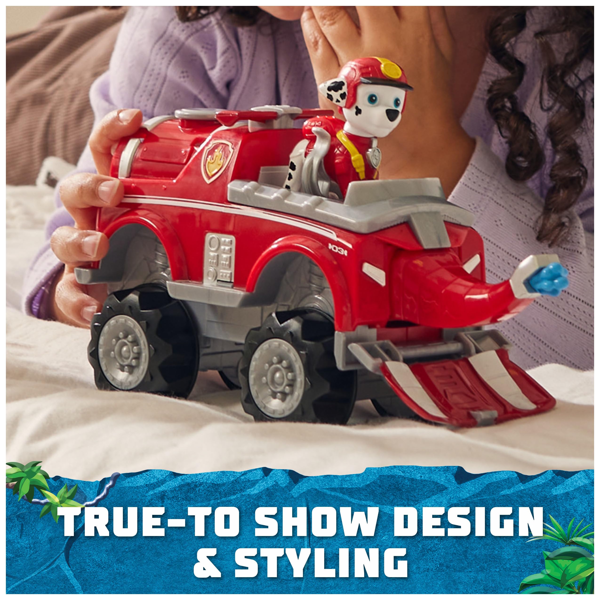 Paw Patrol Rescue Vehicle ladder extension helps reach high spots during pretend missions.