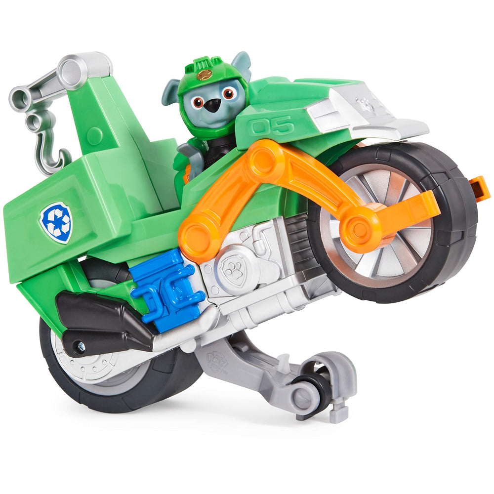 PAW Patrol Rocky figure clip keeps Rocky secure during stunts