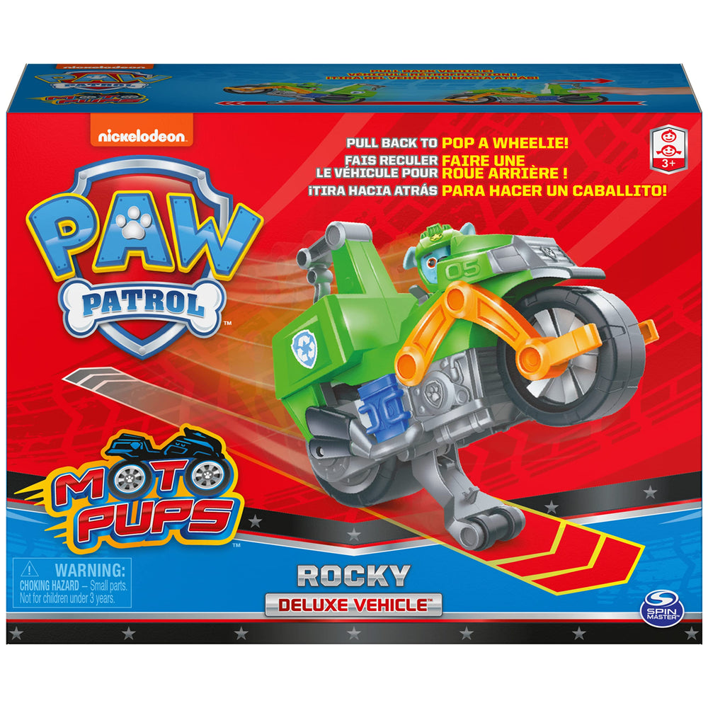 PAW Patrol Rocky figure included for complete Moto Pups action