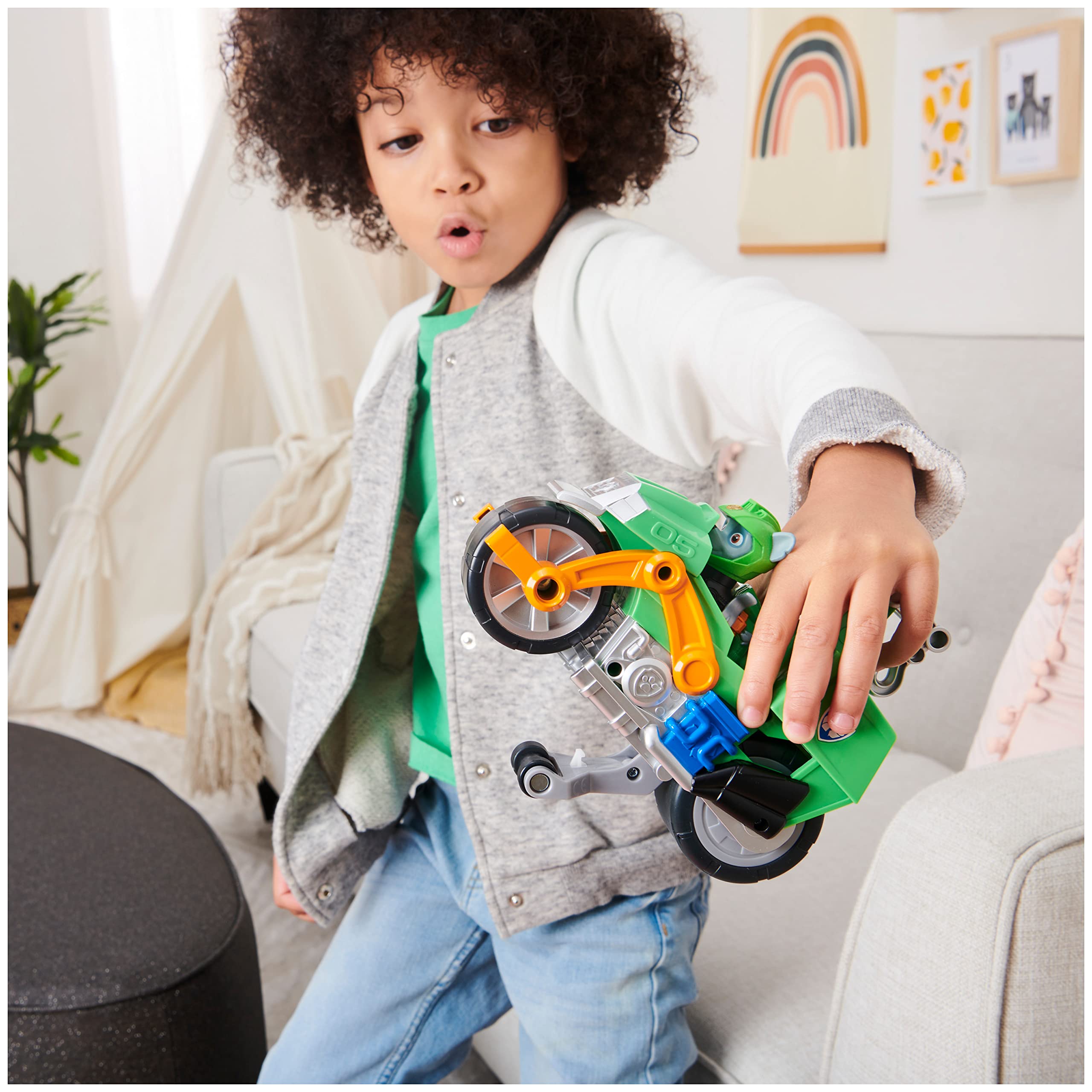 PAW Patrol Rocky deluxe vehicle graphics highlight authentic show aesthetics