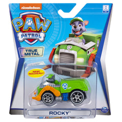 Rocky Paw Patrol diecast car front view with authentic detailing for pretend rescue missions
