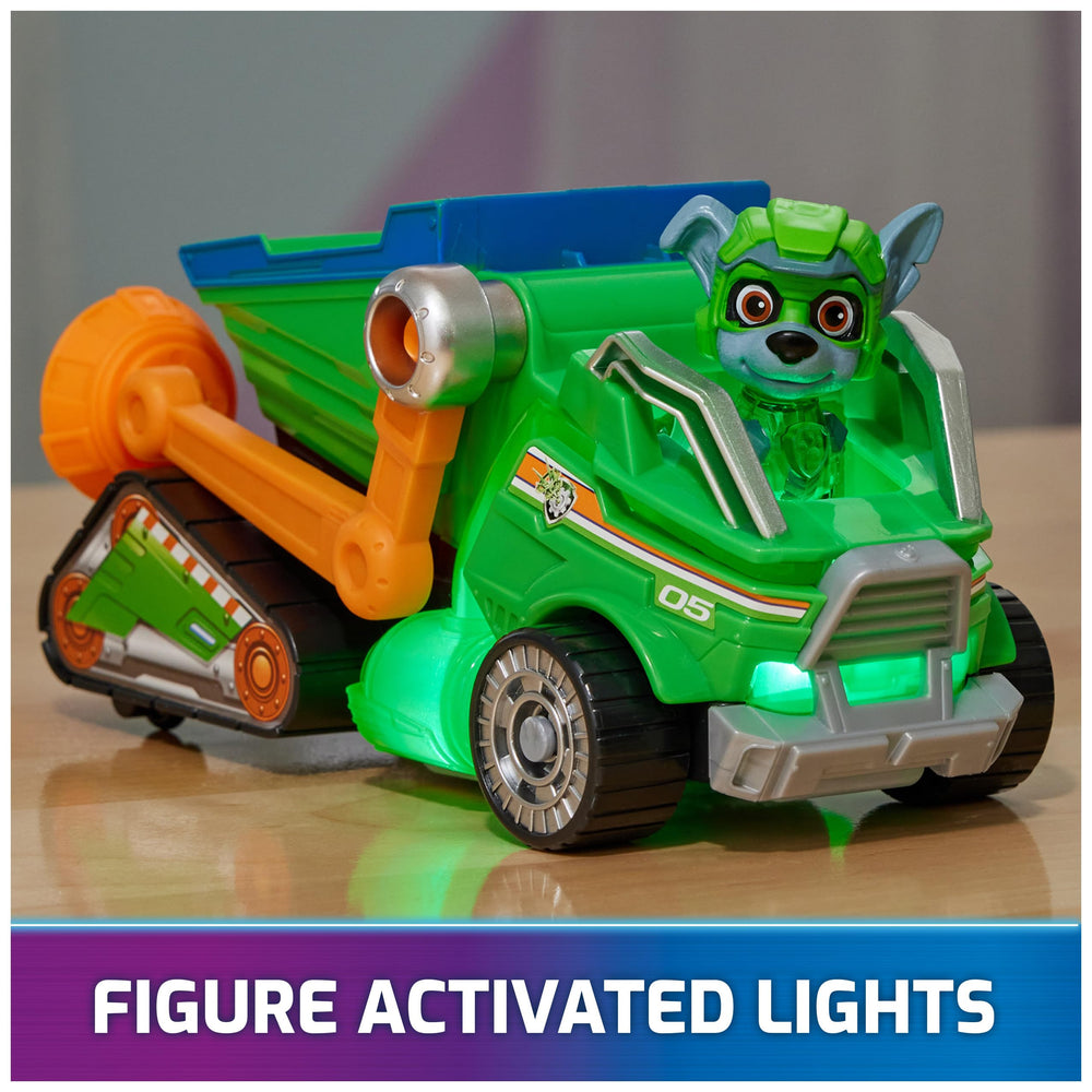 Paw Patrol Rocky Mighty Movie recycling truck with authentic movie styling