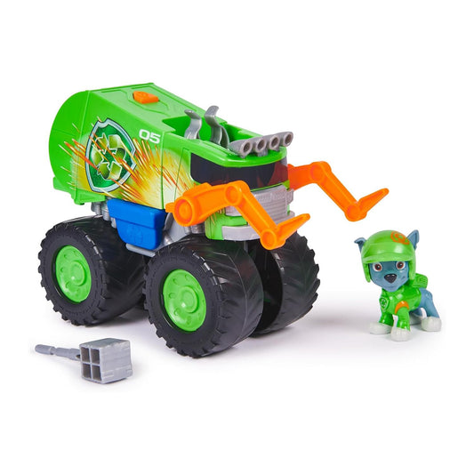 PAW Patrol Rocky Rescue Wheels monster truck with oversized wheels for action play