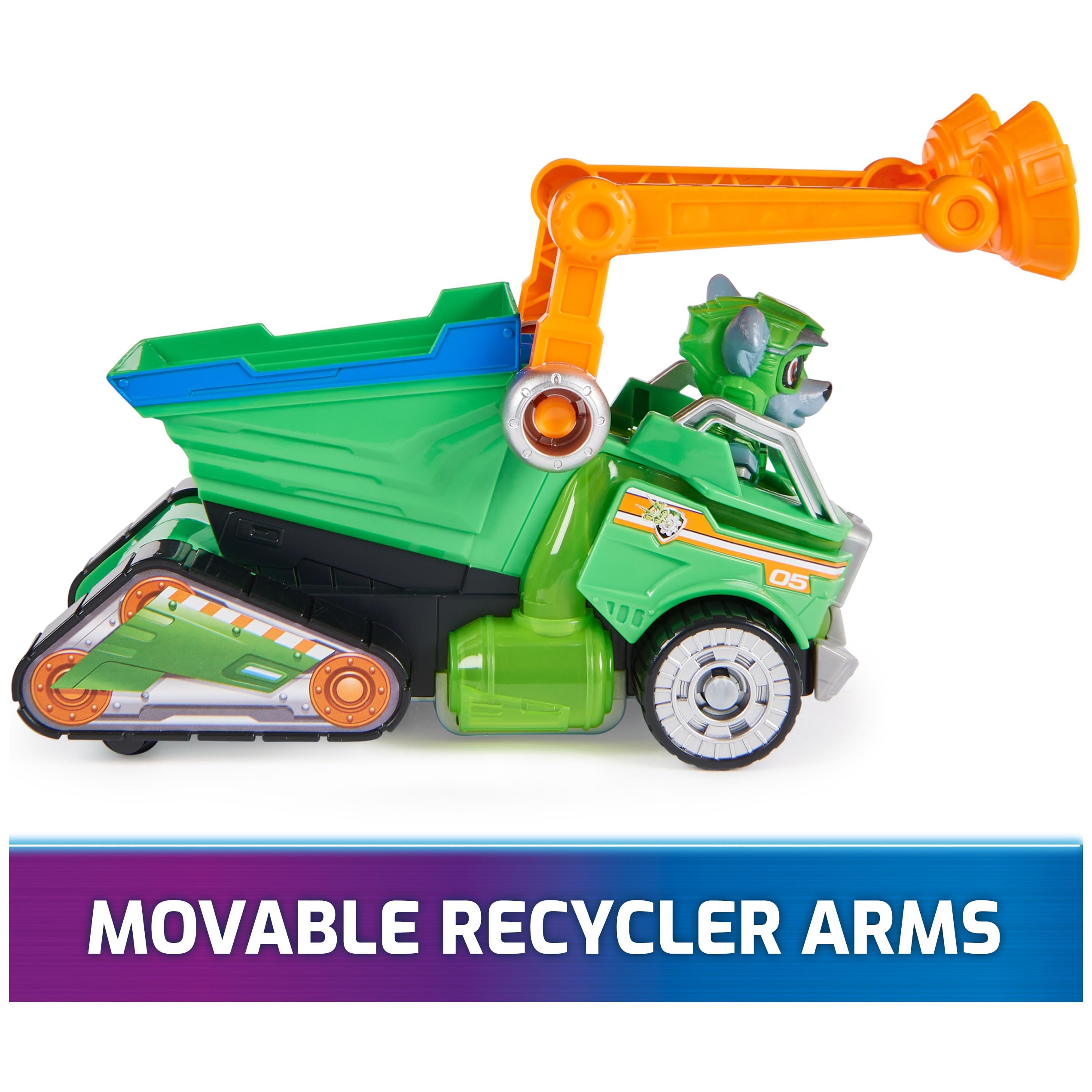 Paw Patrol Rocky translucent parts glow for engaging visuals