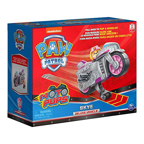 Paw Patrol Skye Deluxe Vehicle hand push play for tactile fun.