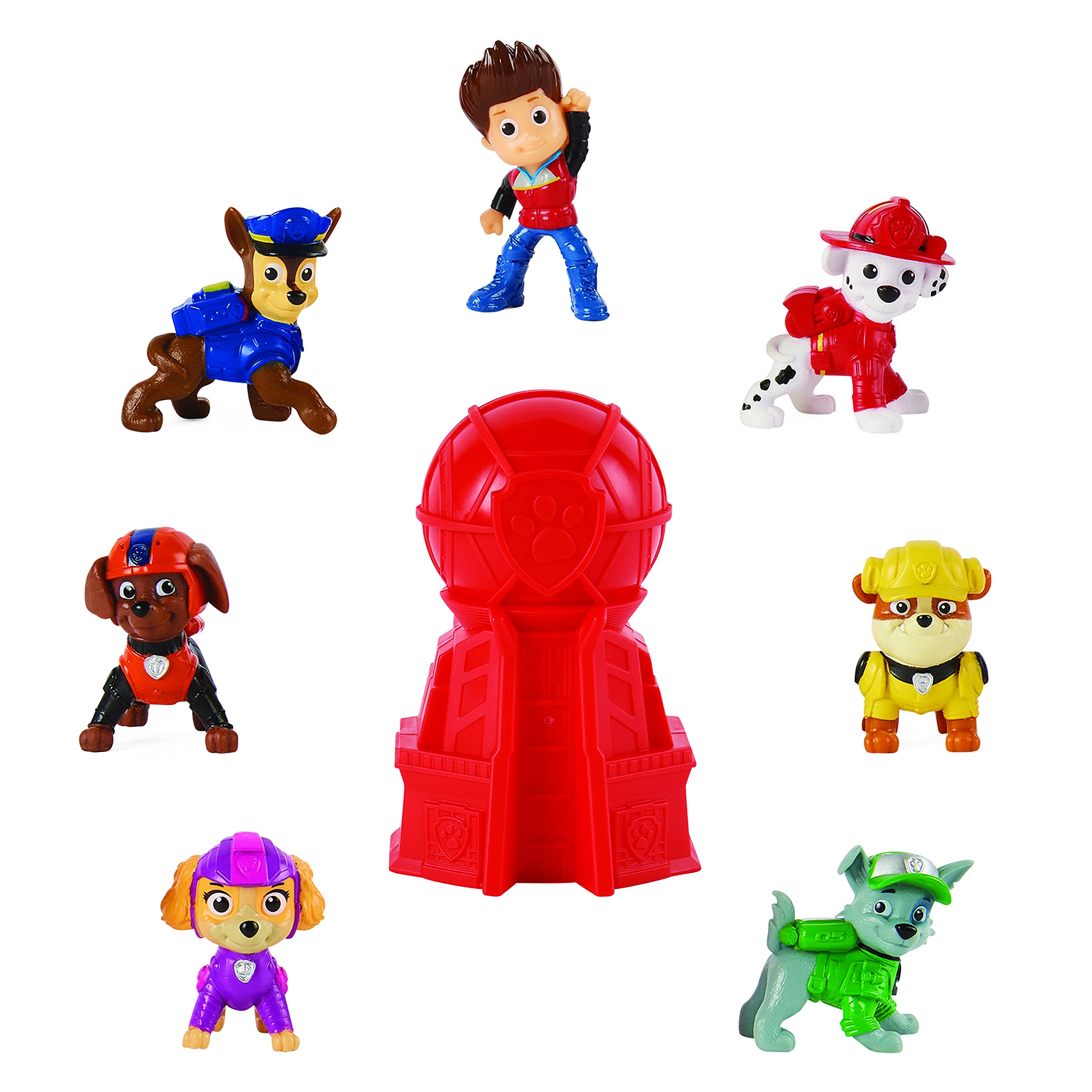 Paw Patrol The Movie mini figure Marshall with tower adds fiery rescue scenes