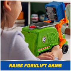 Truck transform sequence revealing a mini vehicle for Rocky to ride.