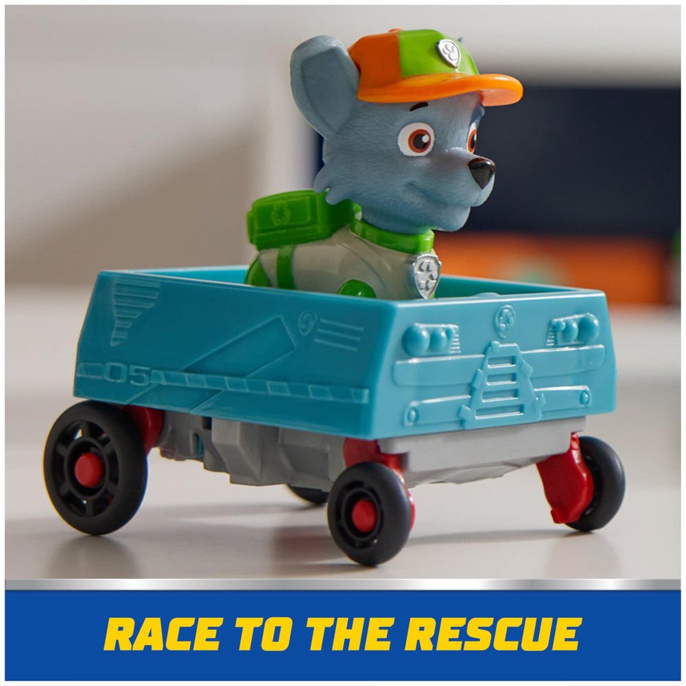 PAW Patrol playset showing transforming vehicle and figure in action.