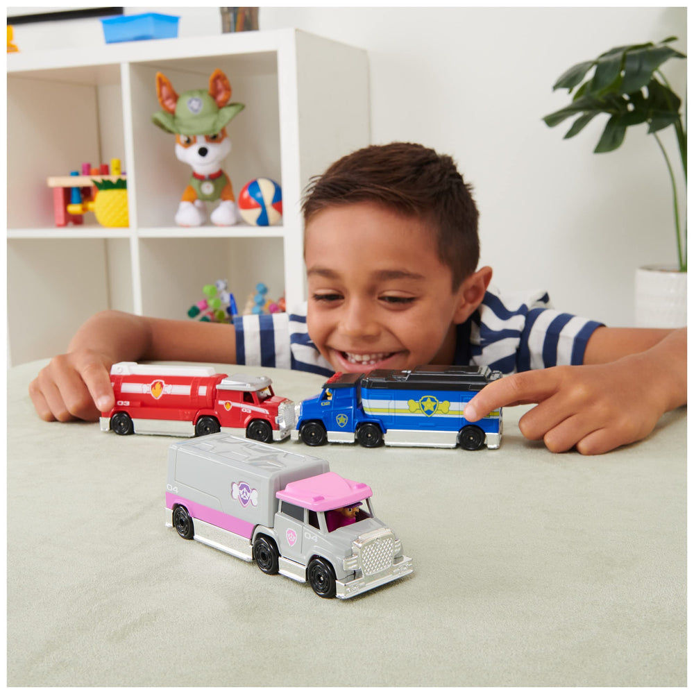 PAW Patrol True Metal vehicle with working wheels for push-and-go action.