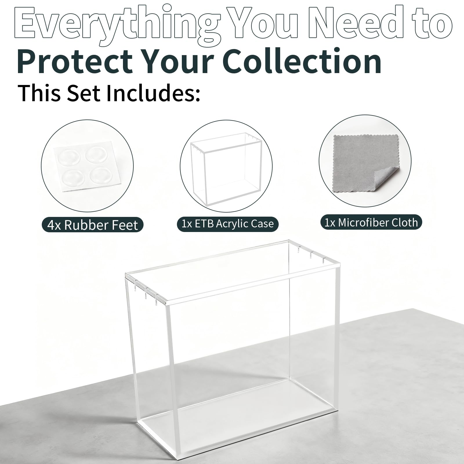 Paxato ETB Case includes non-slip feet for stable display