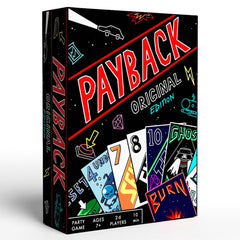 PAYBACK Original Edition front cover—vibrant retro art for family game night.