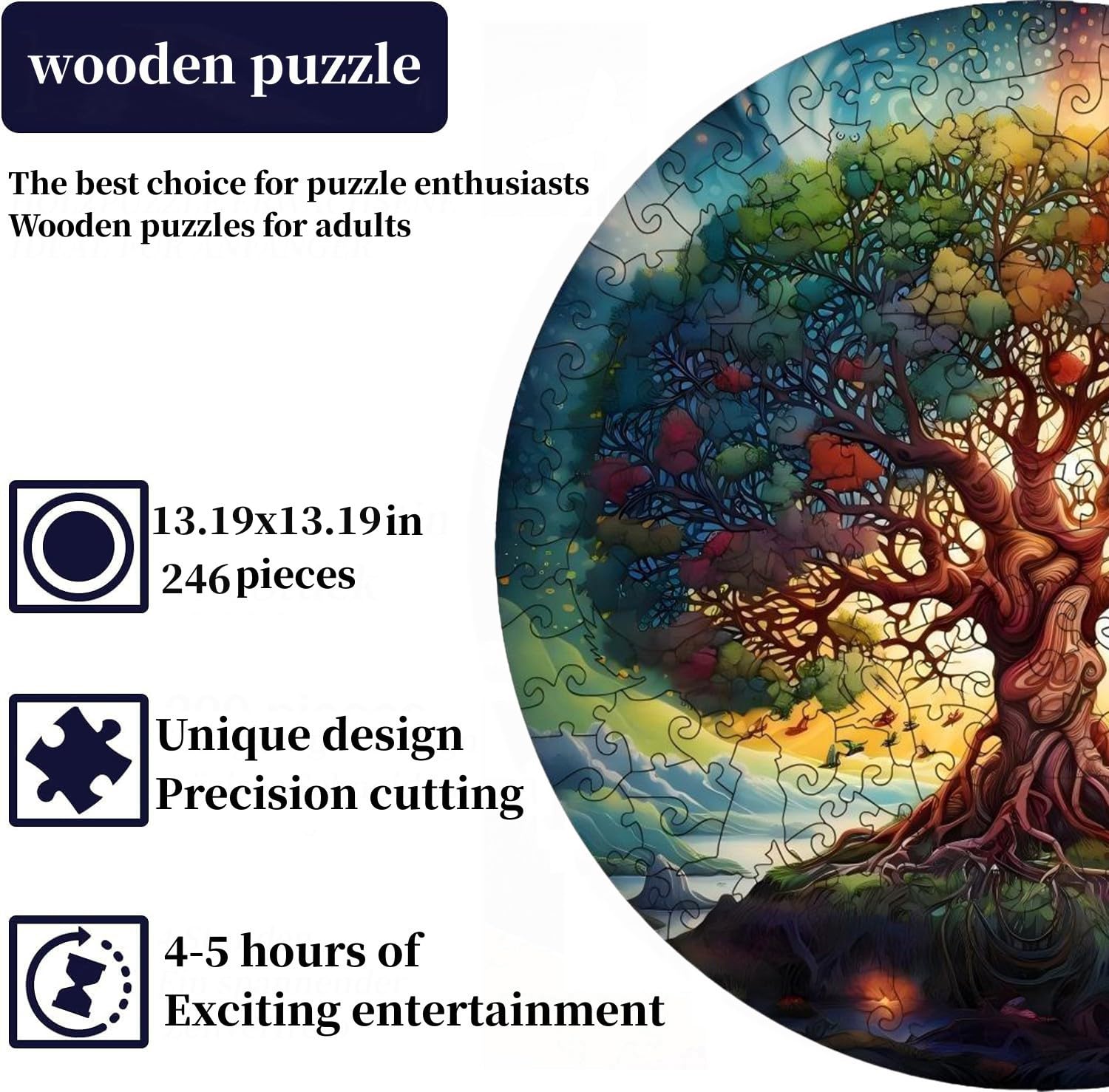 PAYJIK wooden puzzle animal pieces close-up showing hand-painted detail