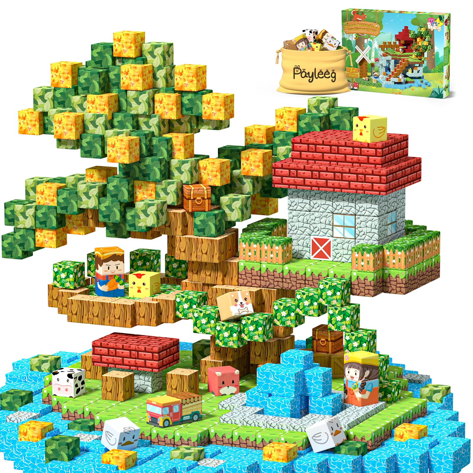 Payleeg forest animals magnetic blocks for imaginative world-building on the go