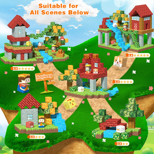 Payleeg magnetic building cubes for creative, collaborative play and larger constructions